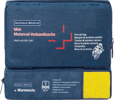 VERBANDTASCHE Motorrad mini DIN 13167+Warnweste